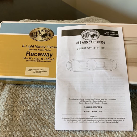 3-Light Vanity Fixture - Picture 2 of 2